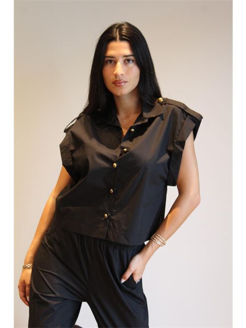 Blusa con bottoni oro DIECI MINUTI | 8751